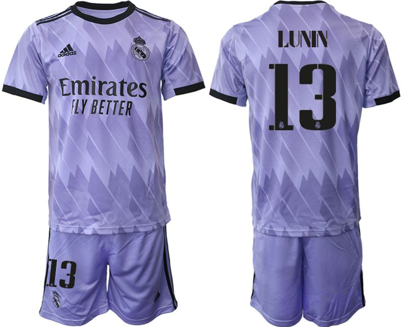 Men 2022-2023 Club Real Madrid away purple #13 Soccer Jersey->real madrid jersey->Soccer Club Jersey
